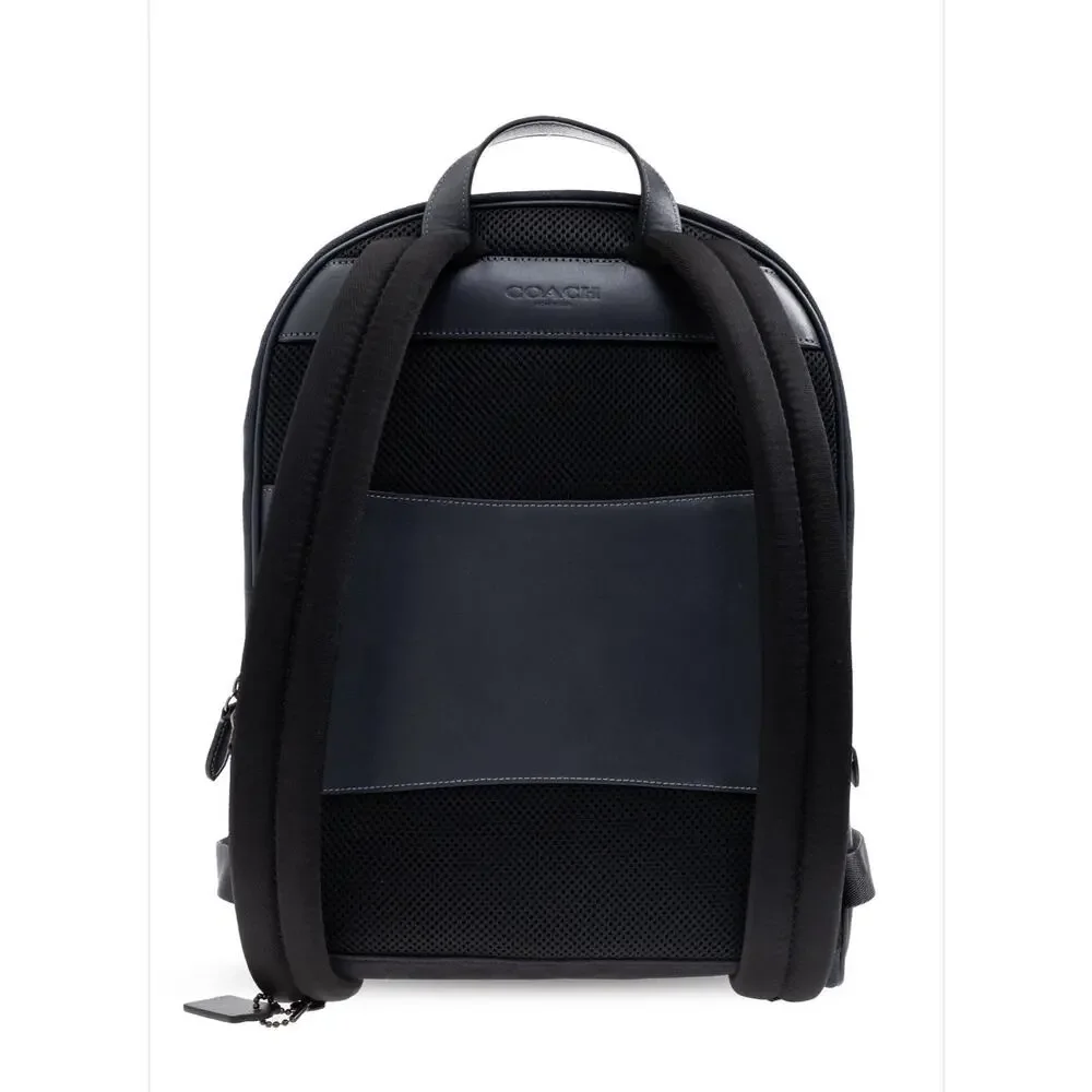 Coach Theo Backpack In Signature Jacquard Navy NWT Laptop Work College Book Bag